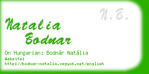 natalia bodnar business card